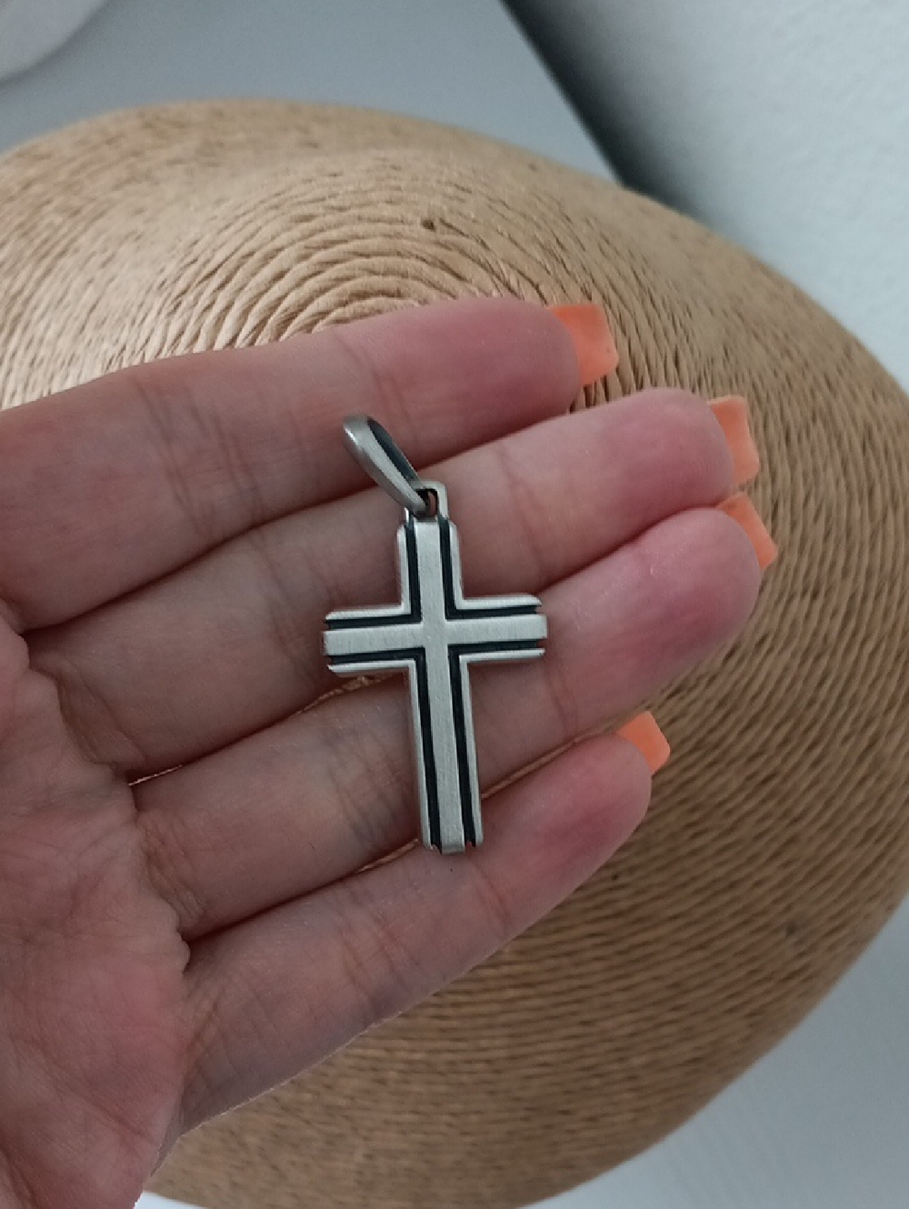 David Yurman .925 Sterling Silver Large Deco Religious Cross Pendant For Men